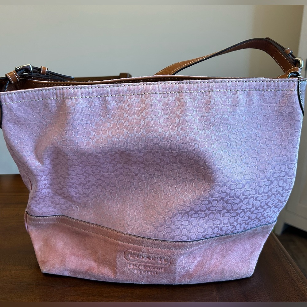Coach Pink and Brown Shoulder Bag